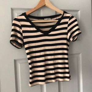 Vintage BCBG striped crop shirt
